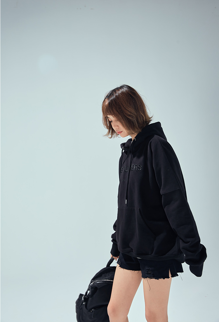 2018新款连帽宽松加绒加厚中长款卫衣女秋冬