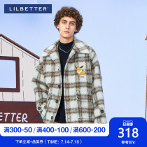 Lilbetter cotton coat men contrast color Port trend retro plaid warm lambskin jacket winter cotton clothes LB