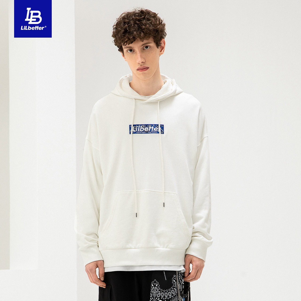 Lilbetter hooded sweatshirt men's spring and autumn fashion brand print men's coat Hong Kong style loose student top LB