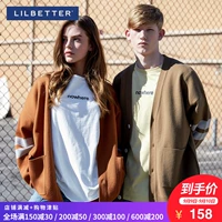 Lilbetter nam dệt kim mới V-cổ sọc tương phản dài tay áo len Casual Loose Cardigan áo len áo len nam cổ lọ hàn quốc