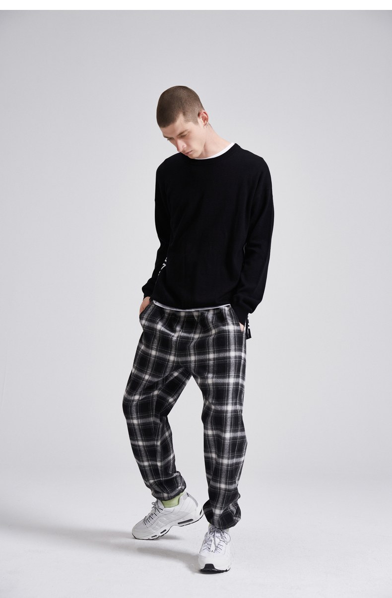 Áo len nam Lilbetter Áo thun cổ tròn 2018 mới thời trang Hàn Quốc khâu áo len LB menswear quần áo thu đông nam