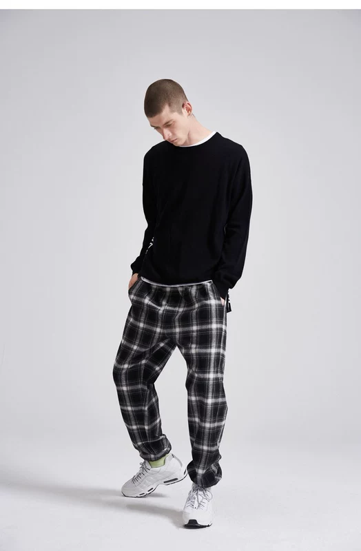 Áo len nam Lilbetter Áo thun cổ tròn 2018 mới thời trang Hàn Quốc khâu áo len LB menswear