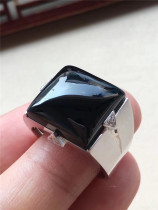 Jian An Jade natural A goods ice type ink Cui 18K gold inlaid mens jade ring atmospheric fashion collectibles