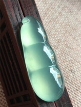 Jianan jadeite natural A goods ice seed qingshui Fudou jadeite pendant is full of fluorescent high-quality inlay products