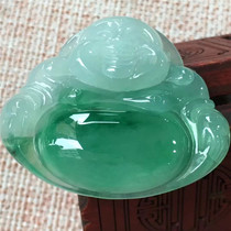 Jian An Jade Myanmar Old Pit A Cargo Ice Full Green Big Buddha Jade Pendant Yang Spicy Jade Buddha Pendant Collection