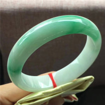 Jian An Jade 60 Myanmar A cargo ice Sun green big ring mouth jade bracelet meticulous moist atmosphere women jade bracelet