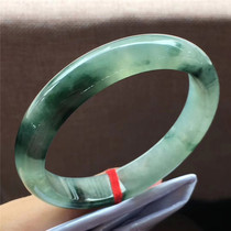 Jian An Jade 58 7 Myanmar natural A goods ice floating circle dark green flower jade bracelet simple and elegant jade bracelet