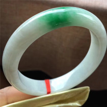 Jian An Jade 58 5 color spicy white background green jade bracelet Myanmar old pit jade glutinous seed floating green jade bracelet