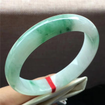 Jian An Jade 59 Natural A Cargo Ice Oil Bottom Floating Green Jade Bracelet Positive Circle Fine Glue Glue Jade Bracelet