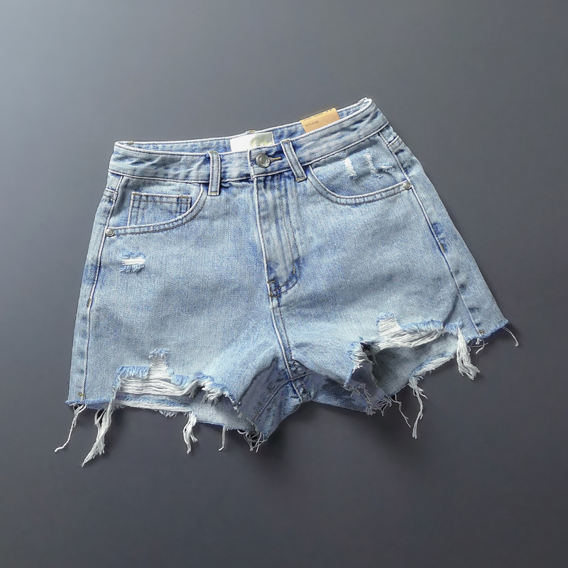 Light Blue Denim Shorts 2026 Summer New Women's High-Waisted Slimming Loose Korean Style Wide-Leg Hot Pants Thin and Soft