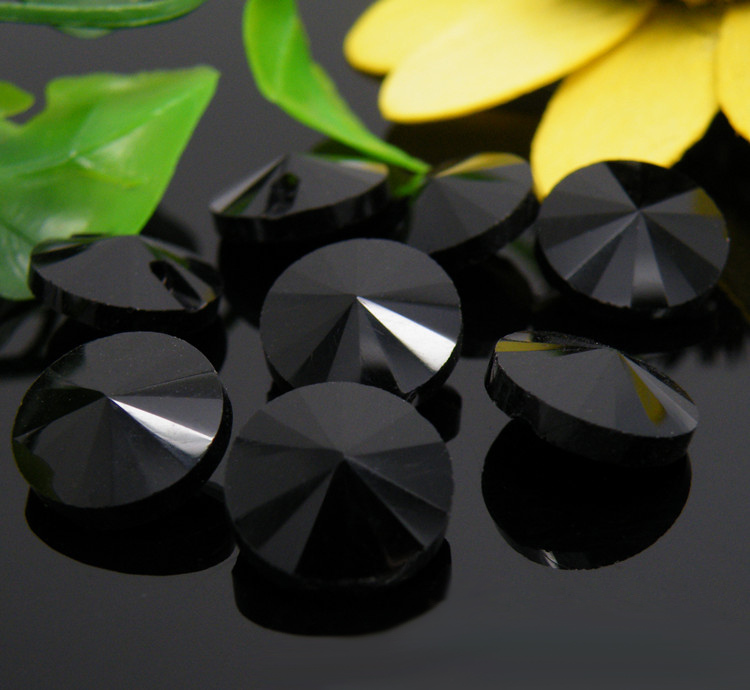 Horizontal Crystal Buttons, Clothing Buttons for Men and Women, Round Exquisite Shirt Buttons, 12mm Black Diamond Buttons, DIY