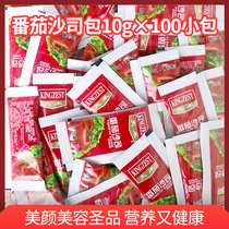 Tianhe Tomato Sauce Bag 10G × 100 Pack Sushi Burger Sauce Easy to Carry