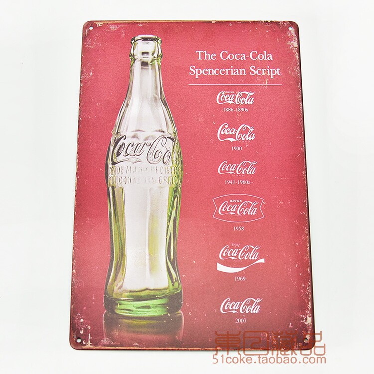 Enlarge number Coca-Cola retro classic poster metal painting decorative painting promotional painting can be fixed (W706)