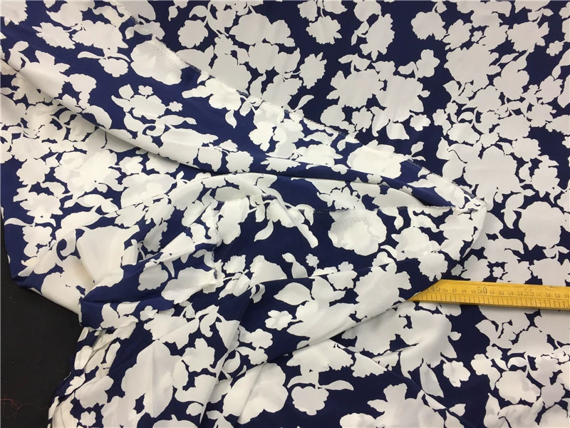 Vải lụa crepe de chine vải 100% lụa dâu tằm rộng 16 mm crepe de chine màu xanh hoa - Vải vải tự làm