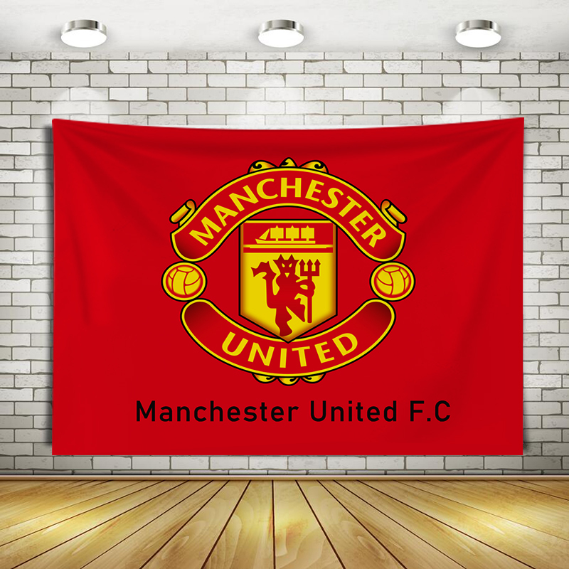 Manchester United Team Logo Background Cloth Room Wall Decoration Cristiano Ronaldo Vertical Celebrity Poster Manchester United Merchandise Tapestry
