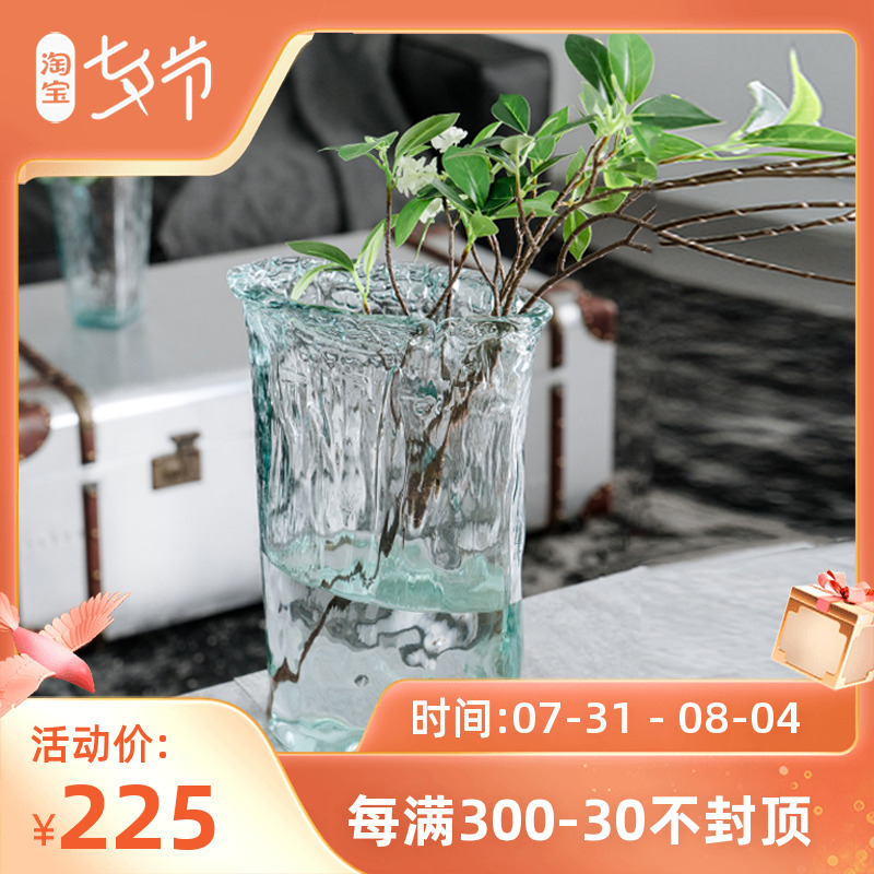 Berfi Family Accessories Spanish Imported Glass Vase Transparent Household Living Room Pandora Modern Flower Device