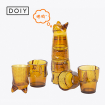 Spain Doiy Cute Cat Cup Creative stacked Living Room Household Glass Set Juice Cup