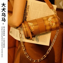 Large dog Umatacoomo pen holder bag 2021 new autumn and winter original cylinder underarm bag retro single shoulder bag