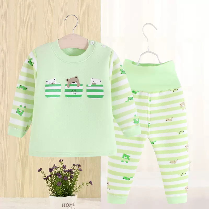 Đồ lót trẻ em 0-1-2-3 tuổi Quần áo cotton mùa thu và mùa đông trẻ em nam và nữ đồ lót nhiệt cho bé do bo tre em