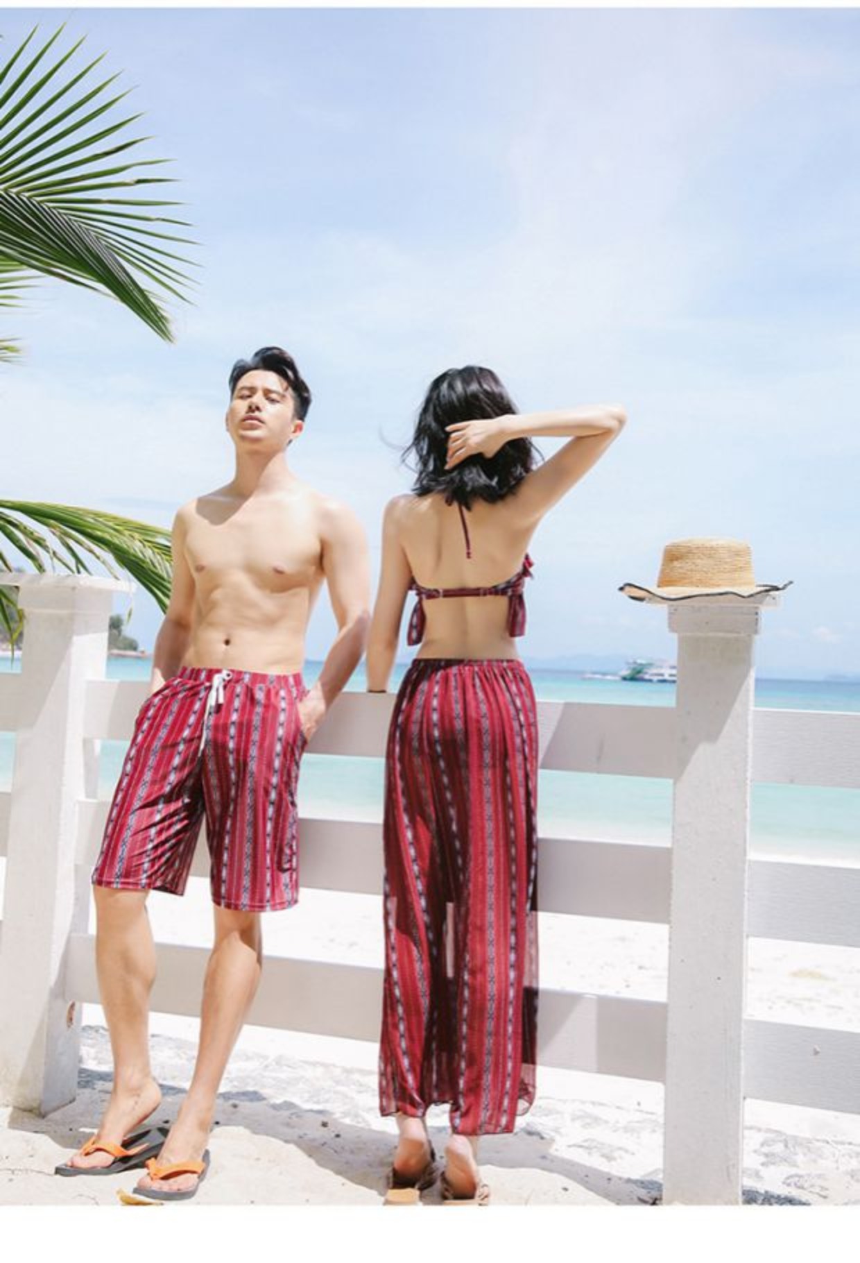 Cặp đôi gợi cảm áo tắm nữ 2018 mới phù hợp với áo ba lỗ dài đi biển mùa xuân nóng bỏng Hàn Quốc đôi nhỏ - Vài đồ bơi đồ biển cặp	