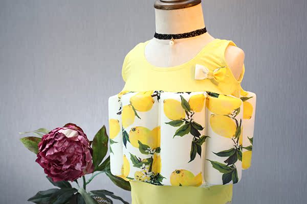 Đồ bơi bé gái mùa hè - Xiêm - Phao lớn chanh đồ bơi nữ sinh