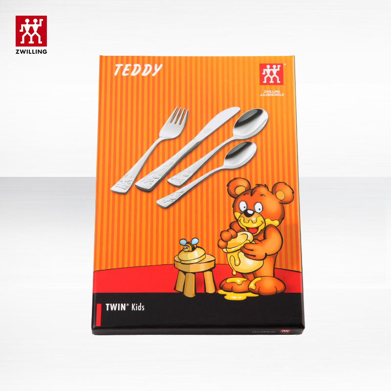 German double Tableware Western tableware Teddy Bear children's tableware set Stainless steel fork knife spoon