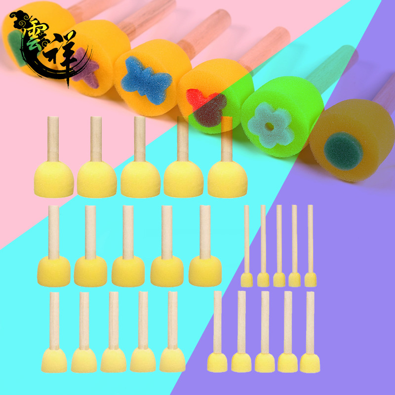 Factory direct sale 1 5cm2cm3cm4cm5cm sponge mushroom head painting sponge brush decal round straw hat seal