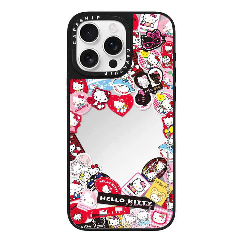 Ca Suitable for Apple 16 Phone Case iPhone 14 Plus Mirror Surface 13Promax Magnetic Kt Cat 50Th Anniversary Xr Phone Case 12 Anti-Drop 11 New Model XS High-End Cartoon 15 Protective Case