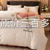 Демисезонный коралловый комплект для принцессы, двусторонний пододеяльник, простыня на флисовой подкладке, легкий роскошный стиль, 4 предмета