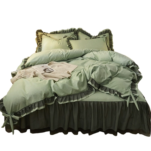 Хлопковое покрывало, хлопковый комплект для принцессы, пододеяльник, простыня, популярно в интернете, 4 предмета