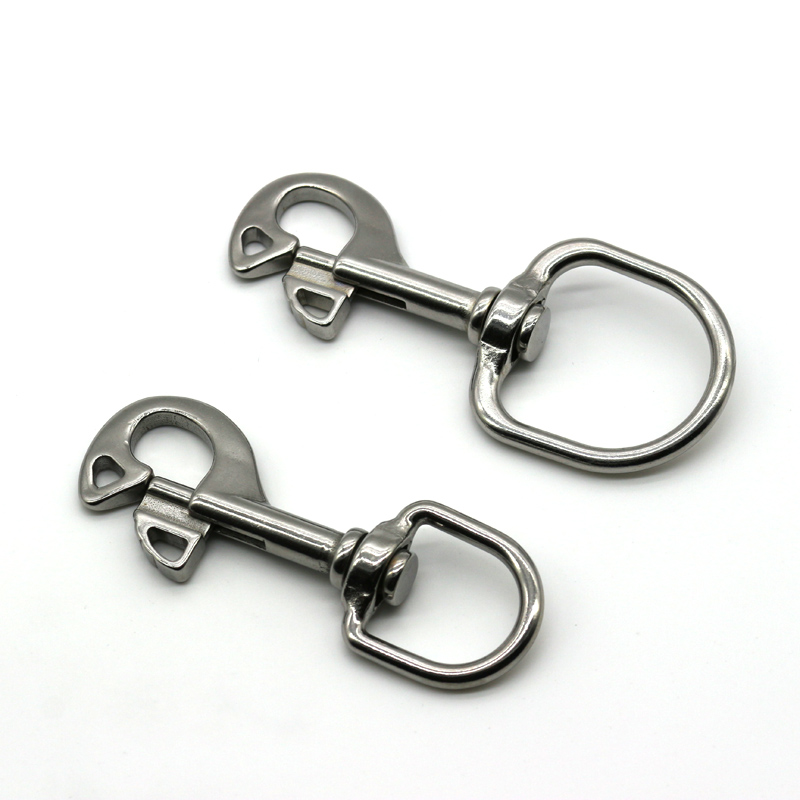 Diving 316 stainless steel single-head hook bevel design Seawater resistance good fast hook hanging D ring hook buckle