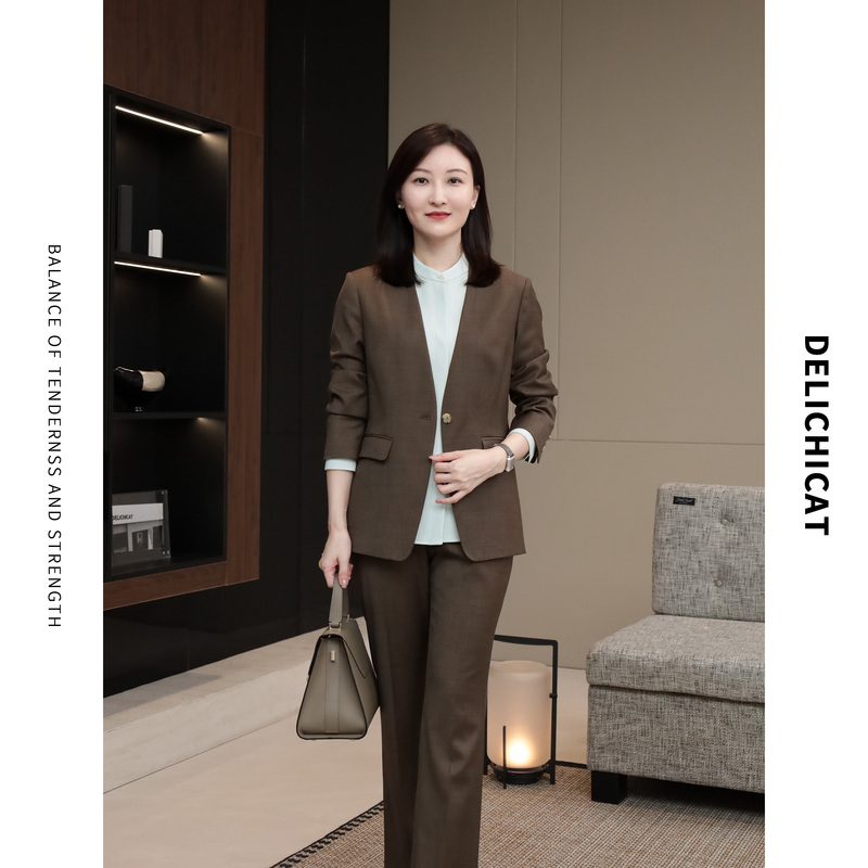 Delichicat丨 "Neat and Orderly" Intellectual Modern Style Light Luxury Collarless Suit Workwear
