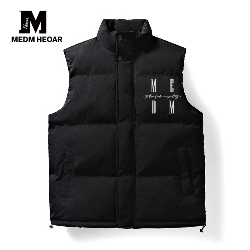 Medmhhut American Style National Trend Brand Stand-Up Collar Sleeveless Vest Warm Jacket Autumn and Winter Unisex Couple Wear Medmhhut American Style National Trend Brand Stand-Up Collar Sleeveless Vest Warm Jacket Autumn and Winter Unisex Couple Wear