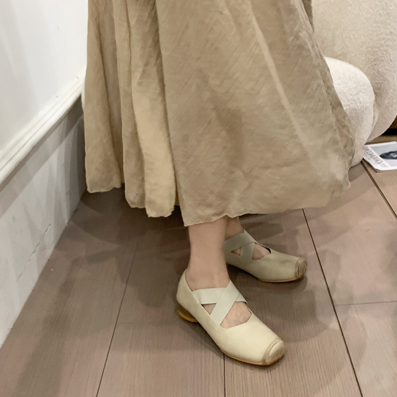 Retro balet poyabzallari kvadrat barmoqli, kamar, Mary Jane poyabzallari