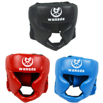  Boxing helmet Head protector Monkey face helmet Training headgear Sanda fighting Taekwondo head protector