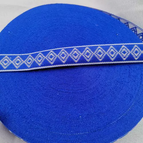 Этническая сине-белая лента ручной работы, аксессуар, этнический стиль, с вышивкой, «сделай сам»