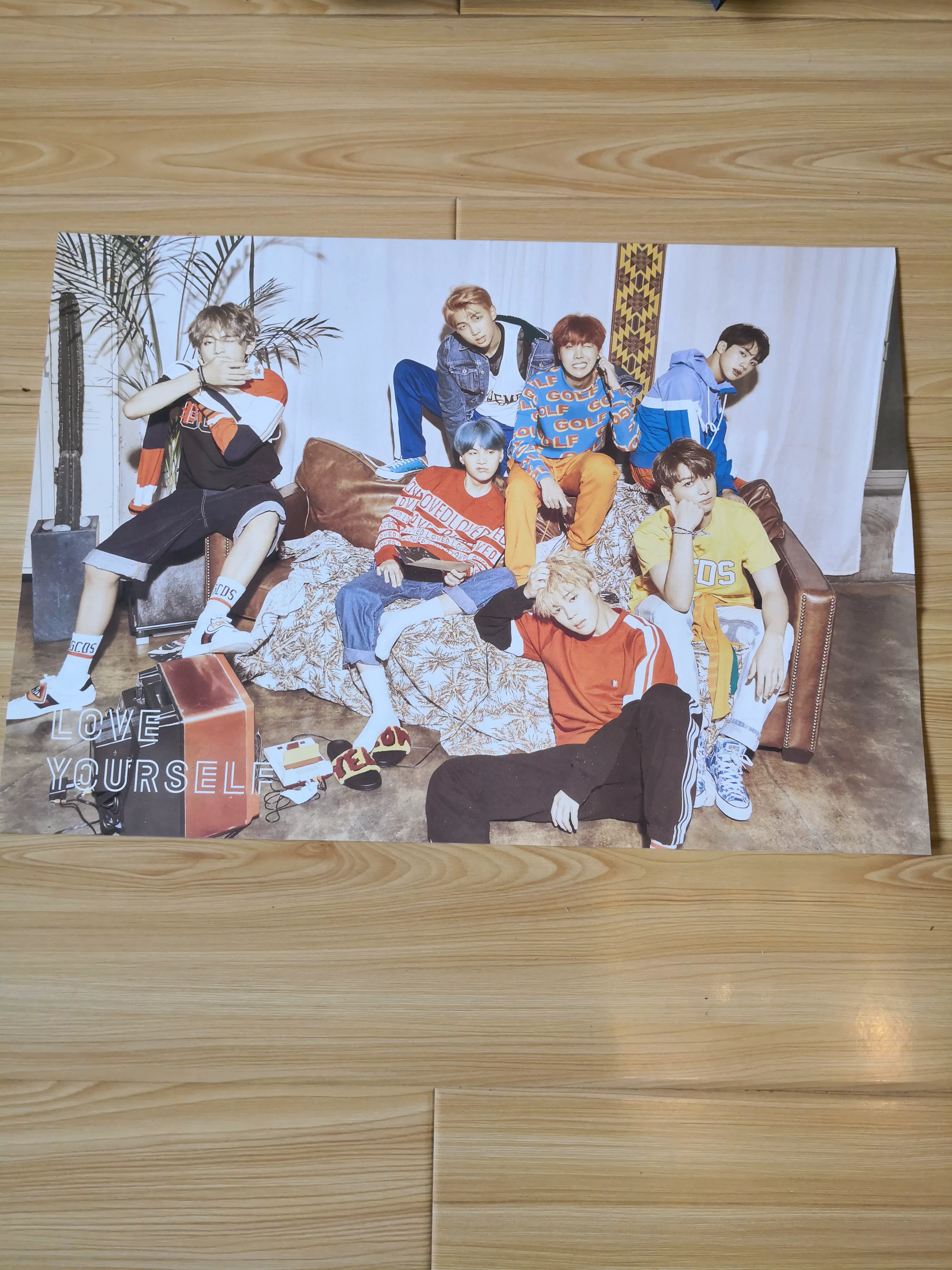Официальный постер с подписями BTS, подлинный постер с подписью BTS, официальный подлинный постер с подписью