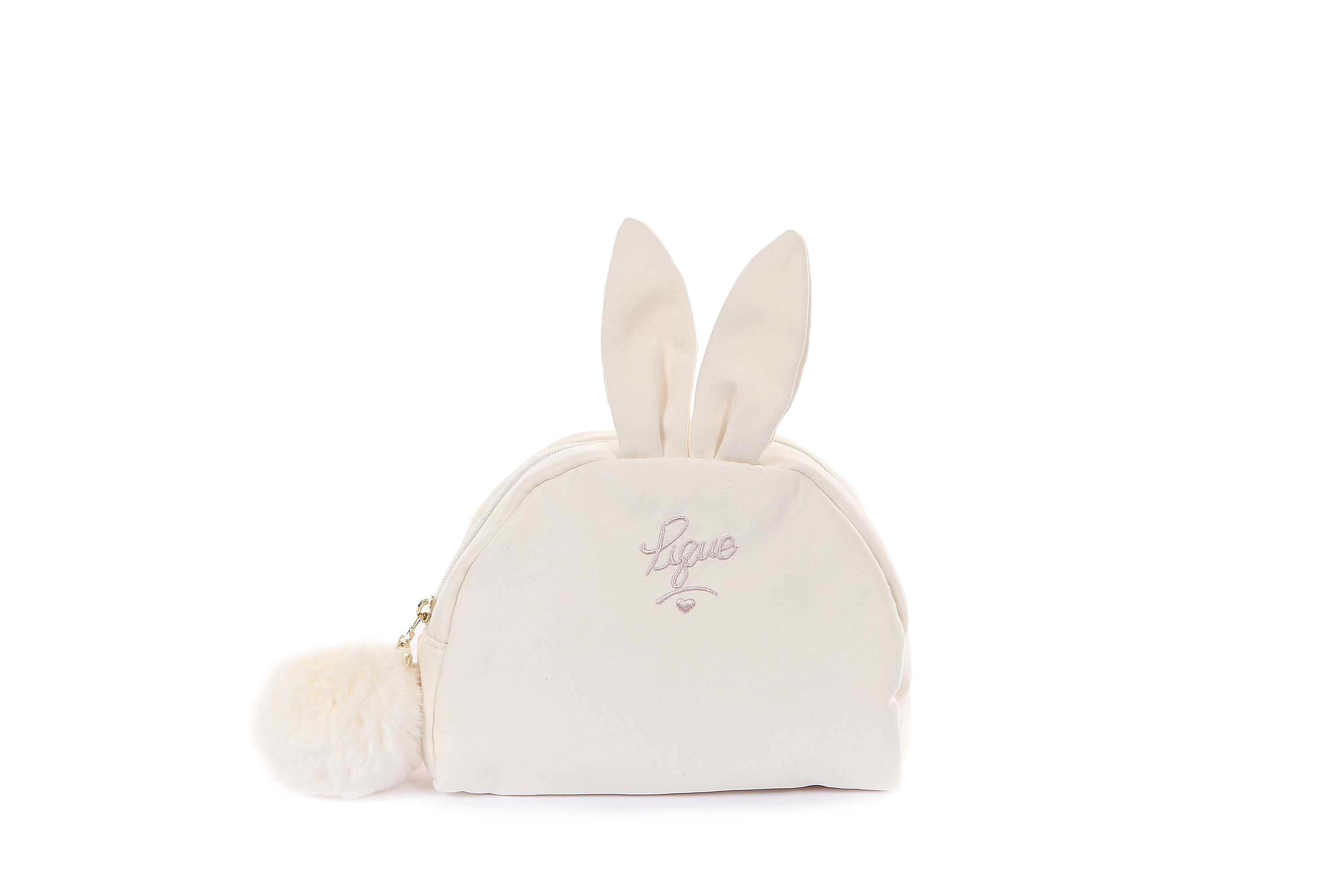 Japan big plate ice cream * gp * super cute soft cotton with solid rabbit ear makeup bag containing bag