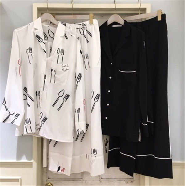 * Japanese big plate ice cream soft stretches * men's homme long sleeve long pants pyjamas home suit suit