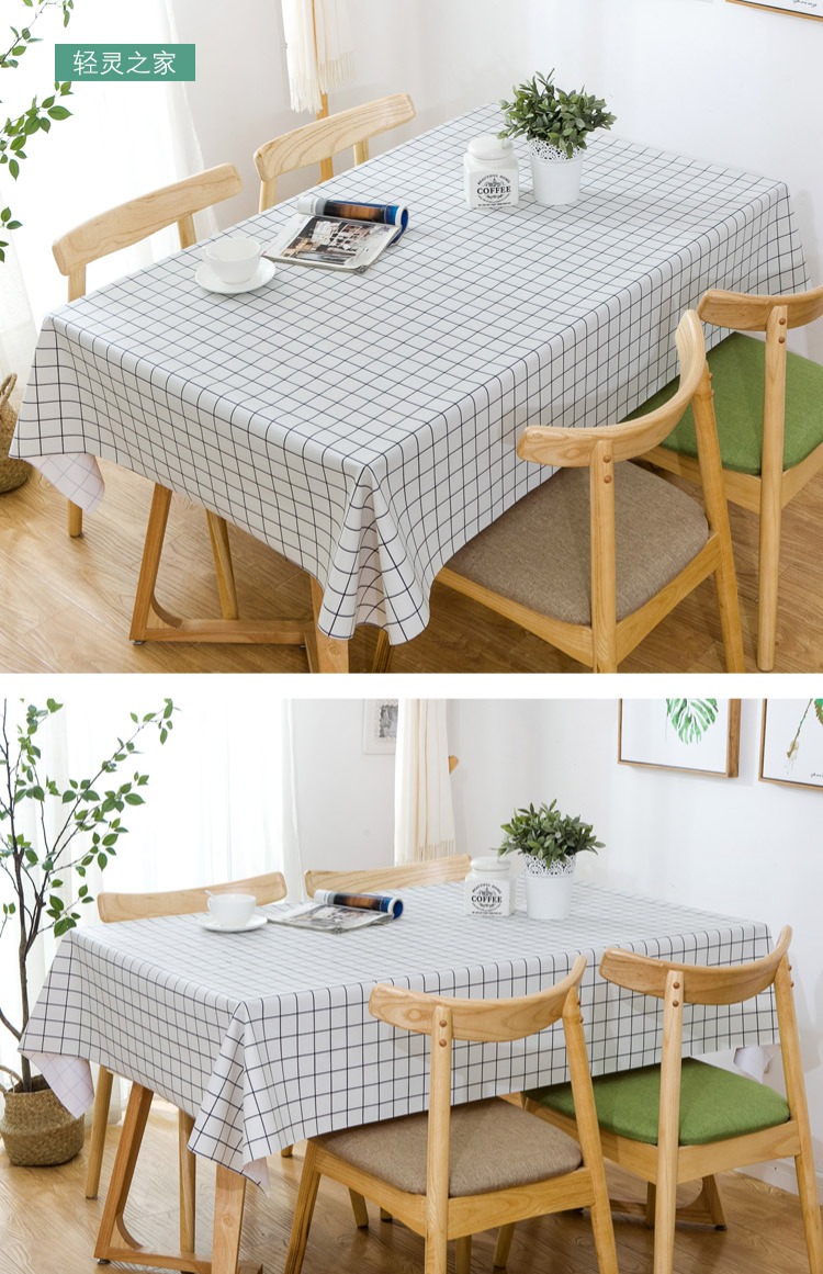 Vải giả cotton nghệ thuật PVC lưới mắt cáo khăn trải bàn chống thấm nước và chống dầu khăn trải bàn vintage