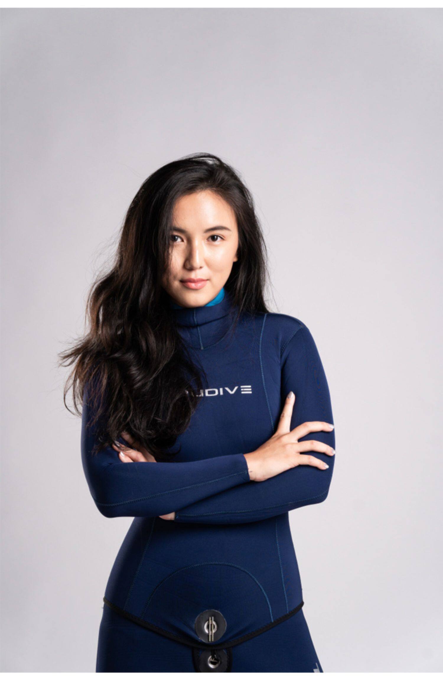 运动服饰加工定制 trudive女式自由潜湿衣超弹双面穿潜水服防寒胶衣分体套装睿潜3mm 3009715266
