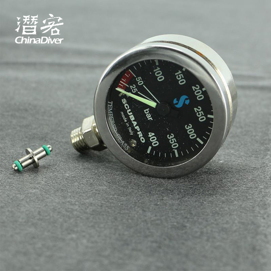 Scubapro Dive Residual Gauge Metal Pressure Gauge Luminous Air Pressure Single Meter SPG Scuba Steel Gauge Deep Diving Equipment