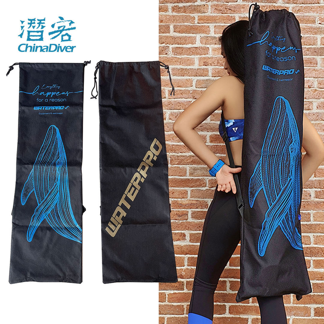 WaterPro Diving Foot Webbing Containing Bag Free Diving Long Frog Shoes Equipped Bag Portable Double Shoulder Back Light 107cm