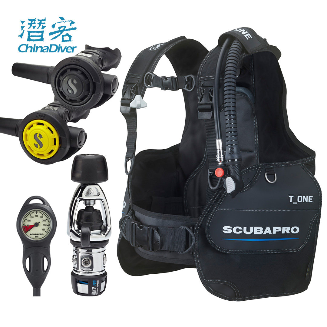 Scubapro T-One Introductory Dive Buoyancy Breathing Regulator Kit MK2 R095 Pressure Gauge OW Training