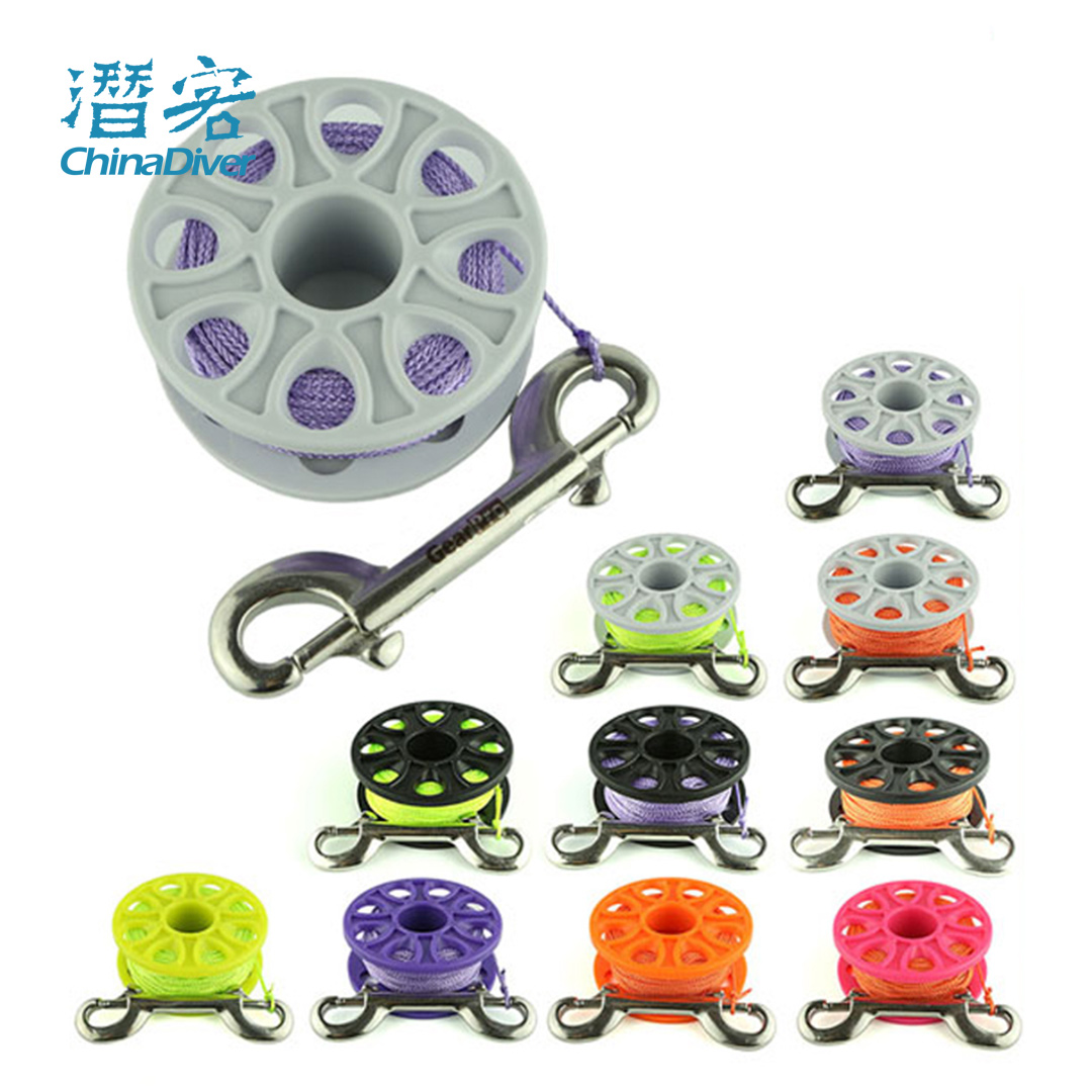 GearPro diving spool scuba reel elephant pull buoy supplies colorful delivery metal double head buckle 18 30 meters