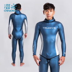 运动服饰加工定制 trudive自由潜湿衣睿炫潜水服男分体冲浪拼色钛金炫彩高弹睿潜3mm