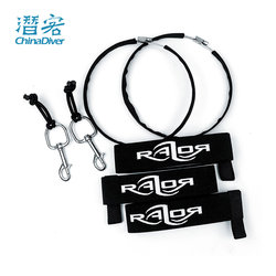 RAZOR Diving Cylinder Fixing Strap Set Side Mounting System Bottle Clamp Single Head Buckle Rubber Strap Steel Ring