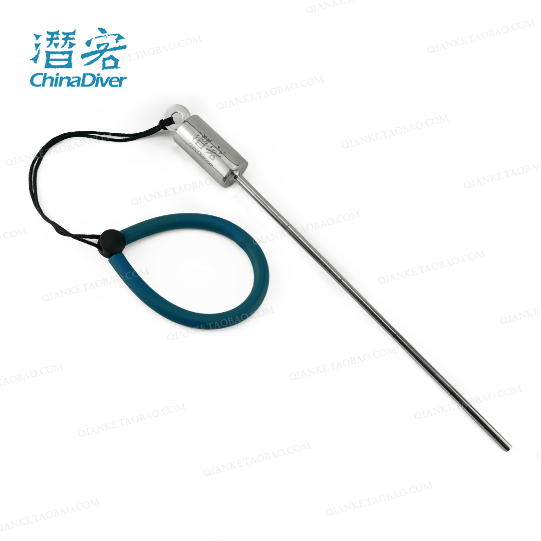 Diving Ding-Ding-Dong Stainless Steel Underwater Probe Stick with Hand Rope With Scale Self Bell Ringer Enhanced Edition Submariner Net