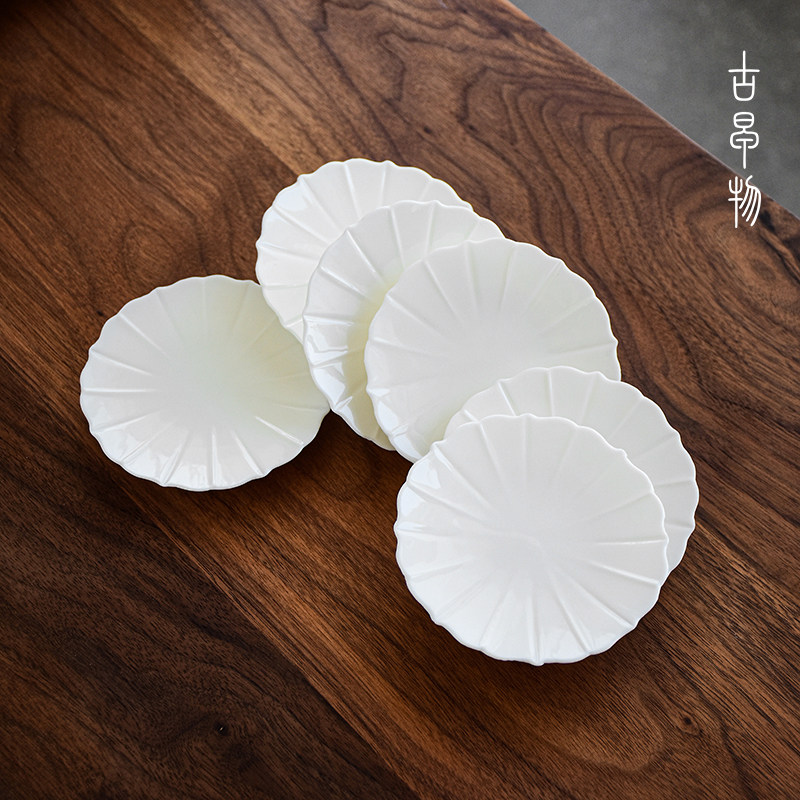 Ancient Early Things goat fat jade white porcelain anti-scalding cup cushion home minimalist tea road spare parts Tea drinking cup thermal insulation mat tea cup To-Taobao