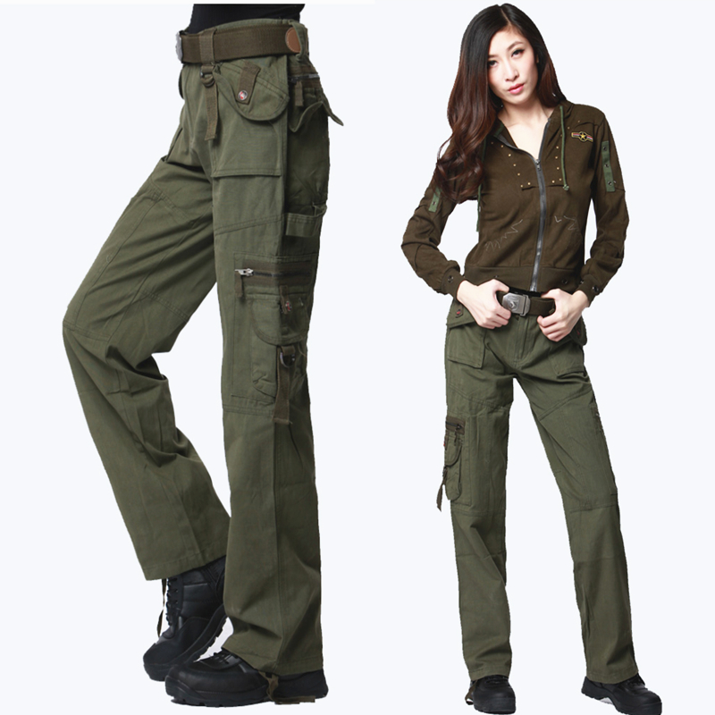 Multi-pocket work pants male and female loose pure cotton close-up Climbing Pants Spring Summer Lovers Multi Pocket Tactical Casual Long Pants